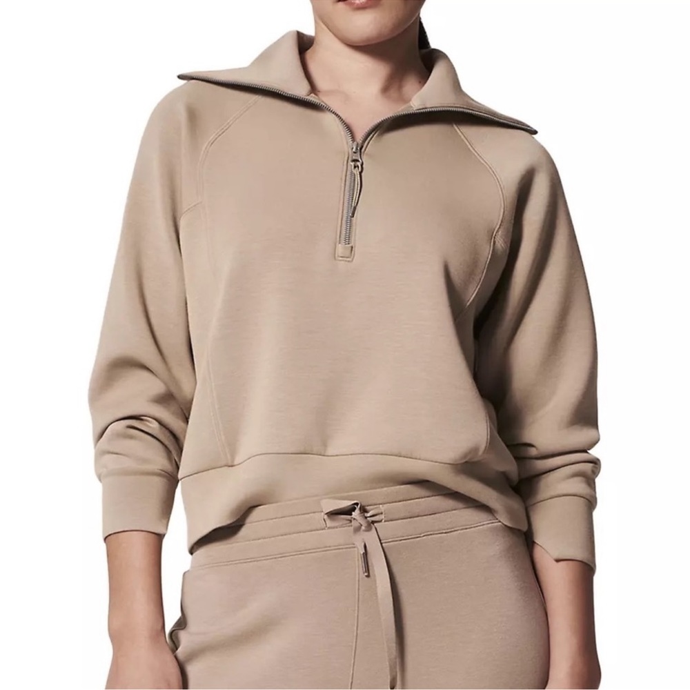 SPANX Airessentials Half Zip Pullover in Fawn